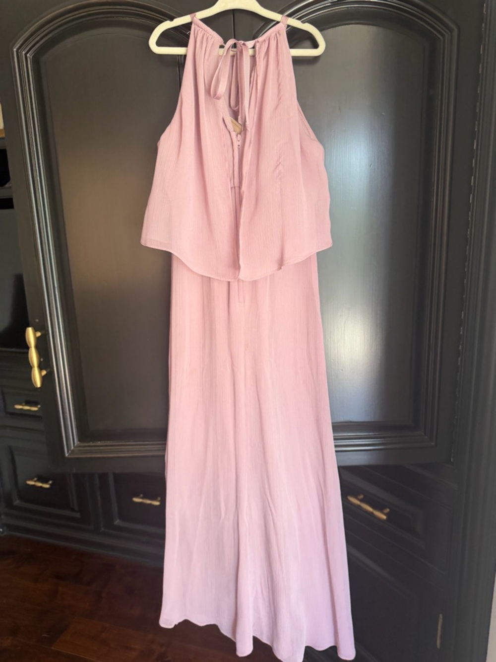 David's Bridal Dusty Pink Halter-Style Girls Formal Dress - Picture 3 of 4
